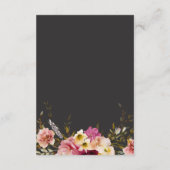 モダンエレガント夏の草地フローラブラック結婚ズ エンクロージャーカード (裏面)