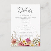 モダンエレガント夏の草地フローラホワ結婚イト エンクロージャーカード (正面)