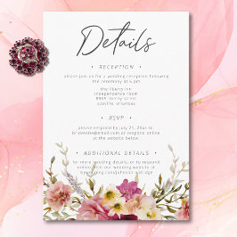 モダンエレガント夏の草地フローラホワ結婚イト エンクロージャーカード