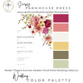 モダンエレガント夏の草地フローラホワ結婚イト 招待状