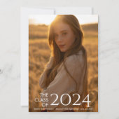 モダンエレガント大学又は高等学校卒業 招待状 (正面)