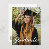 モダンエレガント大学院のカスタム写真 インビテーションポストカード (正面/裏面)