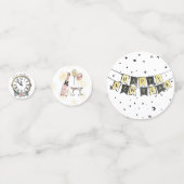 モダンエレガント大晦日パーティー表 コンフェッティ (正面)