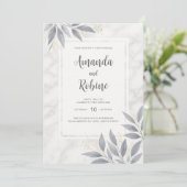 モダンエレガント大理石ウェディング招待状 招待状 (スタンド正面)