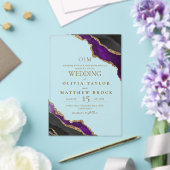 モダンエレガント大理石結婚の アクリル招待状 (インサイチュ (ウェディング))