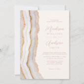 モダンエレガント大理石結婚の 招待状 (正面)