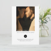 モダンエレガント婚約 招待状 (スタンド正面)