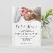 モダンエレガント嫁とバラブライダルシャワー 招待状 (スタンド正面)