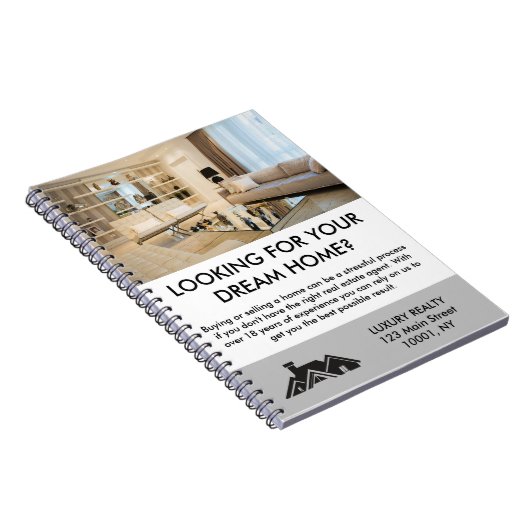 モダンエレガント実在不動産代理パーソナライズされた人 ノートブック (右側)