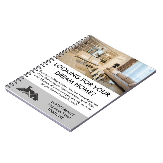 モダンエレガント実在不動産代理パーソナライズされた人 ノートブック (左側)