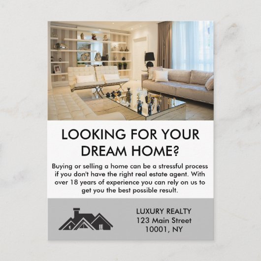 モダンエレガント実在不動産代理パーソナライズされた人 ポストカード (正面)