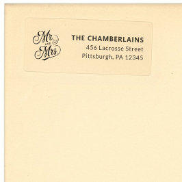 モダンエレガント差出人住所透明ラベル シール