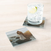 モダンエレガント式結婚式 ガラスコースター (アングル)