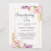 モダンエレガント引っ越し祝いパーティーパーティー 招待状 (正面/裏面)