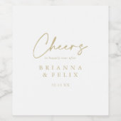 モダンエレガント応援金ゴールド結婚のワインラベル ワインラベル (シングルラベル)