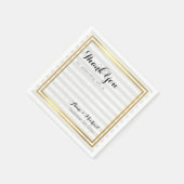 モダンエレガント感謝してい結婚おストライプの前は スタンダードカクテルナプキン (角)