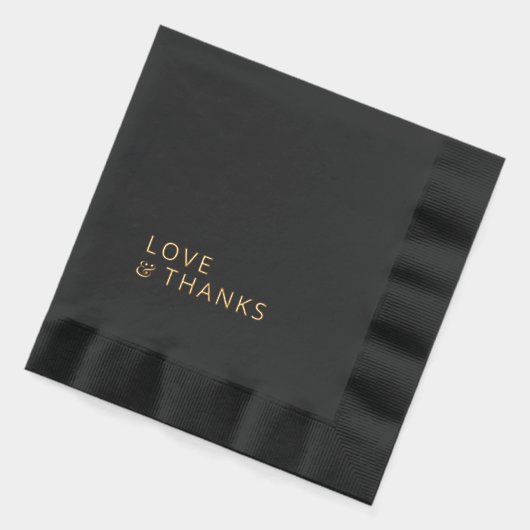 モダンエレガント感謝してい結婚タイポグラフィの 箔ナプキン (左)