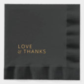 モダンエレガント感謝してい結婚タイポグラフィの 箔ナプキン (正面)