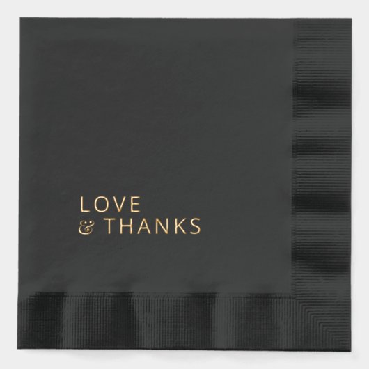 モダンエレガント感謝してい結婚タイポグラフィの 箔ナプキン (正面)