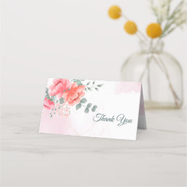 モダンエレガント感謝してい赤面ピンクの水色 プレイスカード