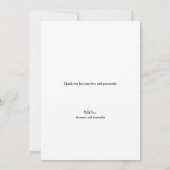 モダンエレガント感謝パーソナライズされた結婚の サンキューカード (裏面)