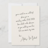 モダンエレガント手書きスクリ結婚プト 招待状 (正面)