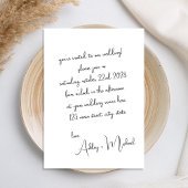 モダンエレガント手書きスクリ結婚プト 招待状