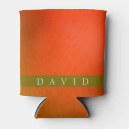 モダンエレガント抽象芸術グリーン&オレンジクーラーボックス 缶クーラー