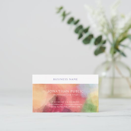 モダンエレガント抽象芸術テンプレートプロフェッショナル 名刺 (スタンド正面)