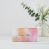 モダンエレガント抽象芸術トレンディーラグジュアカラフル 名刺 (スタンド正面)