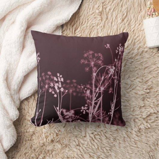 モダンエレガント抽象芸術ブルゴーニュ赤フローラ クッション (ブランケット)