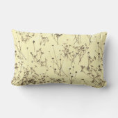 モダンエレガント抽象芸術ベージュクリームワイルドフラワー ランバークッション (裏面)