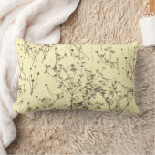 モダンエレガント抽象芸術ベージュクリームワイルドフラワー ランバークッション (ブランケット)