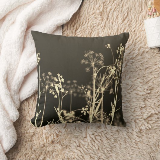 モダンエレガント抽象芸術ベージュブラウンフローラ クッション (ブランケット)