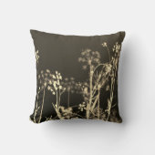 モダンエレガント抽象芸術ベージュブラウンフローラ クッション (正面)