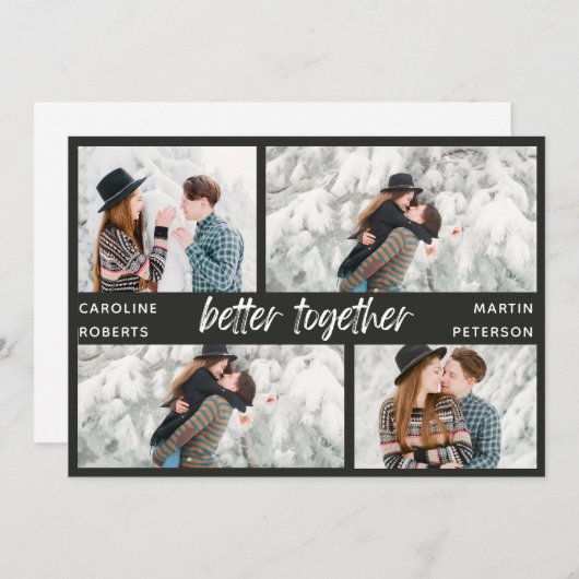 モダンエレガント数々の写真台本に日付を保存 シーズンカード (正面/裏面)