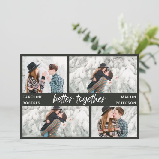 モダンエレガント数々の写真台本に日付を保存 シーズンカード (スタンド正面)