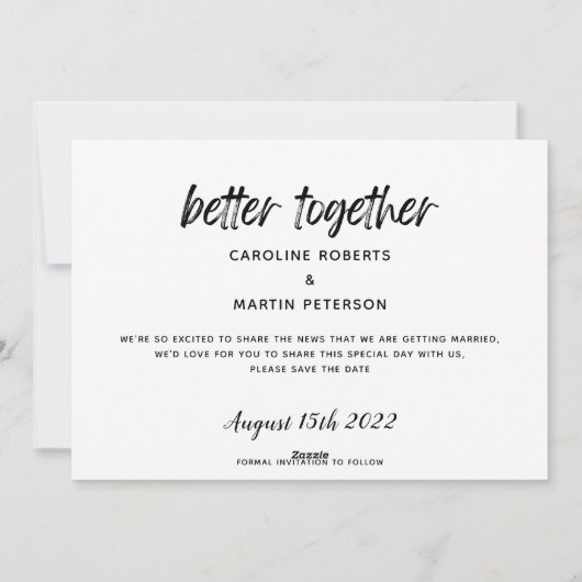 モダンエレガント数々の写真台本に日付を保存 シーズンカード (裏面)