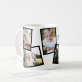 モダンエレガント数々の写真家族の黒 コーヒーマグカップ (正面左)