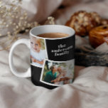 モダンエレガント数々の写真家族の黒 コーヒーマグカップ<br><div class="desc">エレガントモダンスタイリッシュ数々の写真の家族の家のデコールギフト。黒モダン色は変更可能。</div>