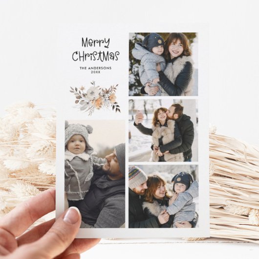 モダンエレガント数々の写真植物水彩色 シーズンカード