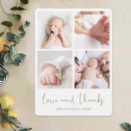 モダンエレガント数々のPhoto Collage Baby Shower サンキューカード