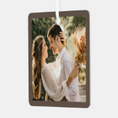 モダンエレガント新婦の写真結婚セラム メタルオーナメント (正面左)