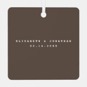 モダンエレガント新婦の写真結婚セラム メタルオーナメント (裏面)