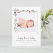 モダンエレガント新生児ガールフォト誕生 案内状 (スタンド正面)