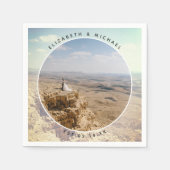 モダンエレガント新郎撮結婚影 スタンダードカクテルナプキン (正面)