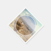 モダンエレガント新郎撮結婚影 スタンダードカクテルナプキン (角)