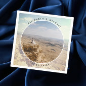 モダンエレガント新郎撮結婚影 スタンダードカクテルナプキン