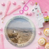 モダンエレガント新郎撮結婚影 ペーパープレート (パーティー)