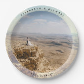 モダンエレガント新郎撮結婚影 ペーパープレート (正面)